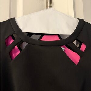 Black Dress with Pink Accents